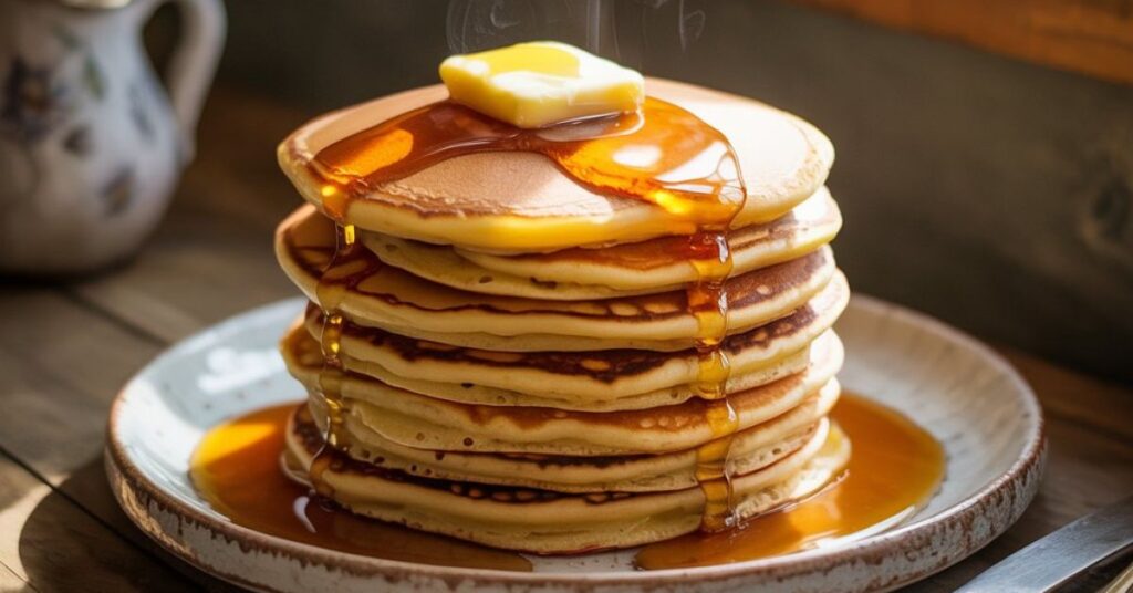 Good Old Fashioned Pancakes With Butter and Maple Syrup Good Old Fashioned Pancakes