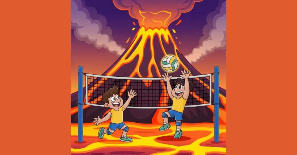 Who Did Nuno Play Volleyball with In Muno's Volcano Volleyball