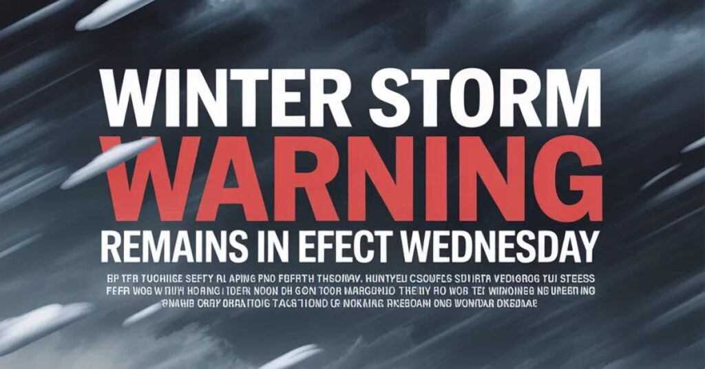 Winter Storm Warning Remains in Effect Wednesday.