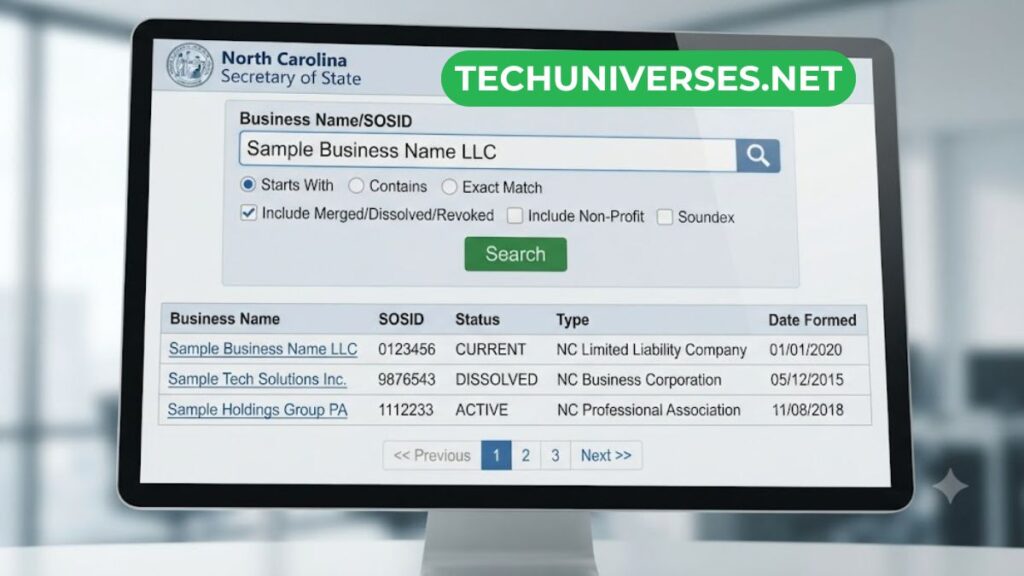 NC SOS Business Search